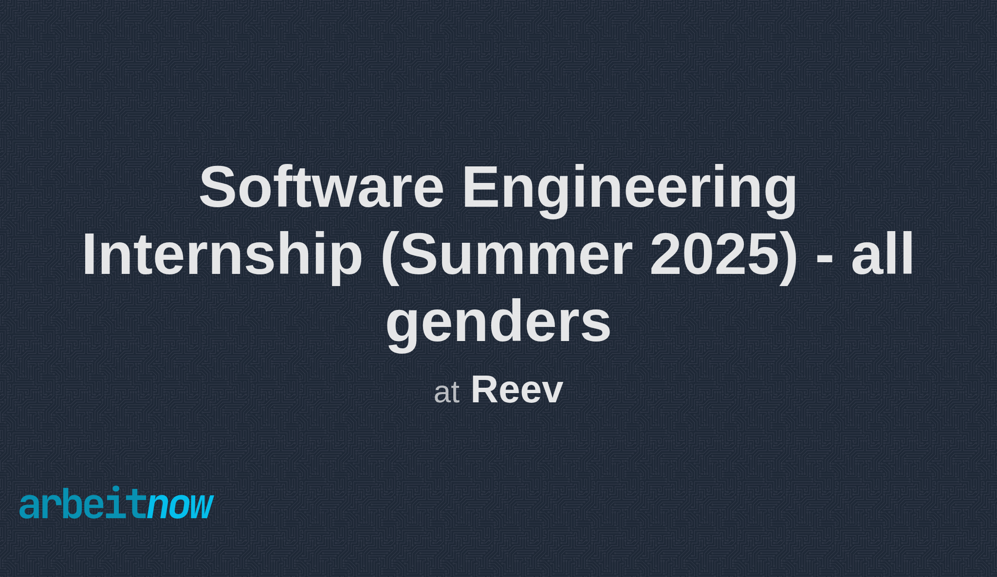 Software Engineering Internship (Summer 2025) all genders job at Reev